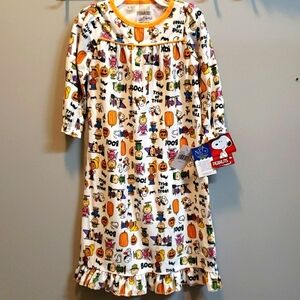 Peanuts Gang at Halloween Long Flannel Nightgown